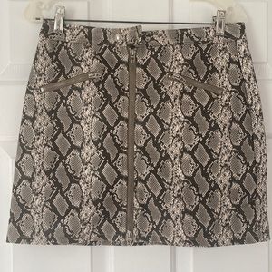 Snake skin mini skirt